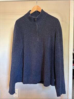 Men’s Calvin Klein Navy Ribbed Quarter-Zip Sweater XL